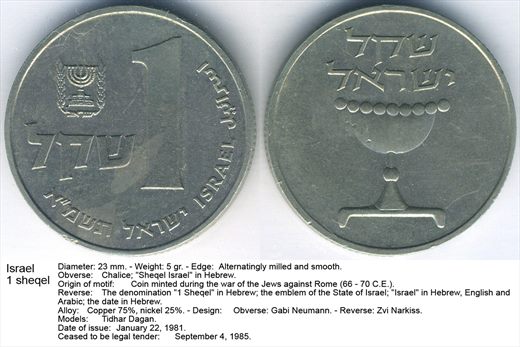 Israel - Sheqel 1 - G5 A2 H09 L2C2