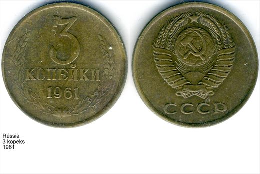 Uniao Sovietica - Kopek 3 - 1961 - G6 A2 H12 L2C2
