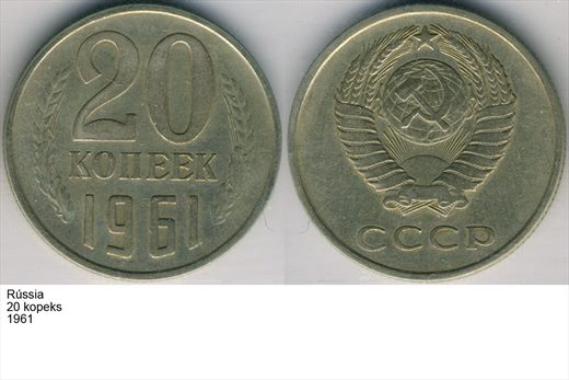 Uniao Sovietica - Kopek 20 - 1961 - G6 A2 H12 L1C5