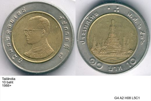 Tailandia - Baht 10 - (1988Plus) - G4 A2 H08 L5C1