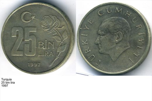 Turquia - Bin Lira 25 - 1997 - G5 A3 H03