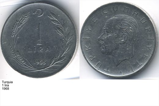 Turquia - Lira 1 - 1968 - G5 A3 H02 L6C1