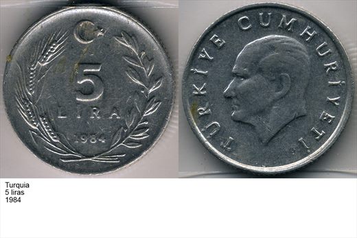 Turquia - Lira 5 - 1984 - G6 A3 H06 L1C3