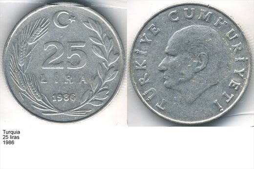 Turquia - Lira 25 - 1986 - G5 A3 H02 L6C3