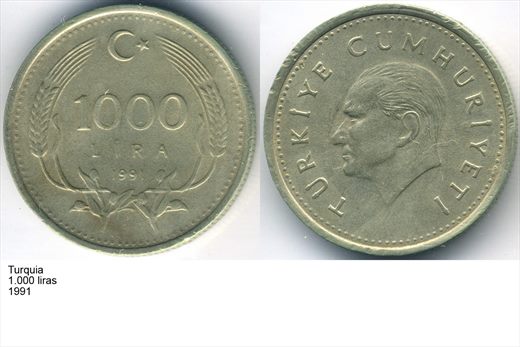 Turquia - Lira 1000 - 1991 - G5 A3 H03 L1C2