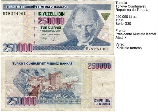 Turquia - Lira 250000 - 1998 - Serie B79