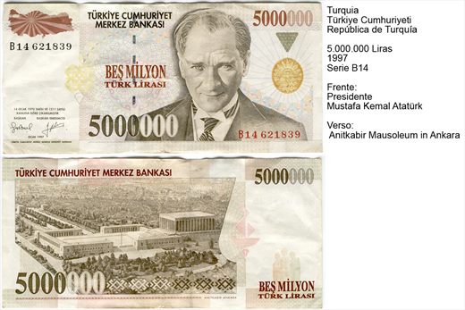 Turquia - Lira 5000000 - 1997-01 - Serie B14