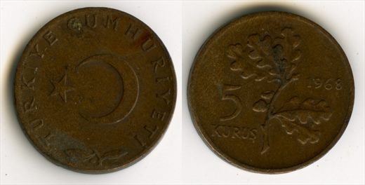 Turquia - Kurus 5 - 1968