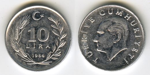 Turquia - Lira 10 - 1984