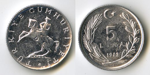 Turquia - Lira 5 - 1983