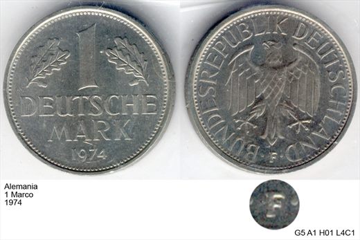 Alemanha - Marco 1 - 1974 F - G5 A1 H01 L4C1