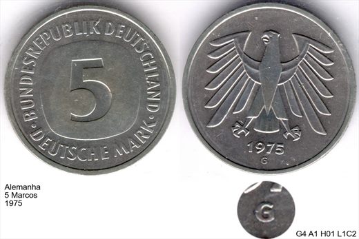 Alemanha - Marco 5 - 1975 G - G4 A1 H01