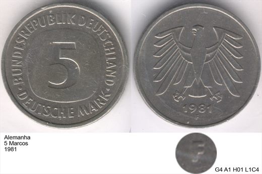 Alemanha - Marco 5 - 1981 F - G4 A1 H01 L1C4
