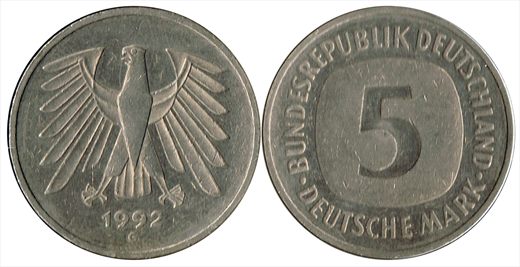 Alemanha - Marco 5 - 1992 G