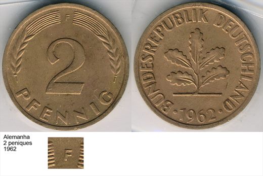 Alemanha - Pfennig 2 - 1962 F - G6 A1 H02 L2C4
