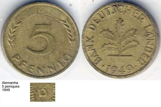 Alemanha - Pfennig 5 - 1949 D - G6 A1 H02