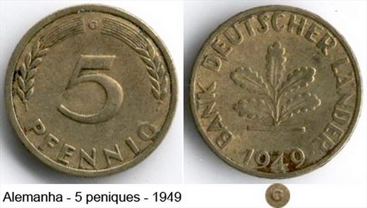 Alemanha - Pfennig 5 - 1949 G
