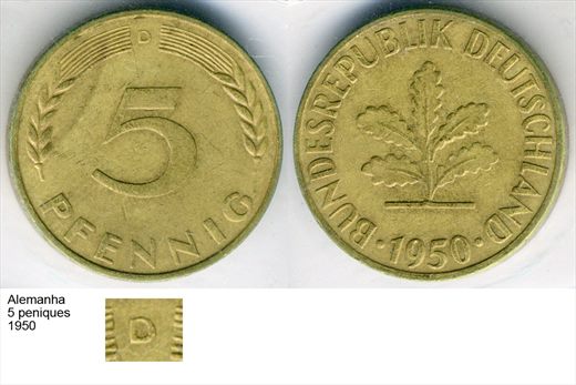Alemanha - Pfennig 5 - 1950 D - G6 A1 H02
