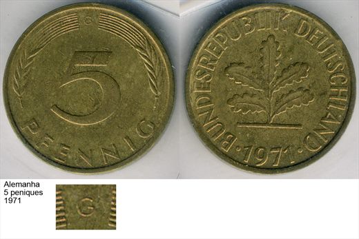 Alemanha - Pfennig 5 - 1971 G - G6 A1 H02 L1C5