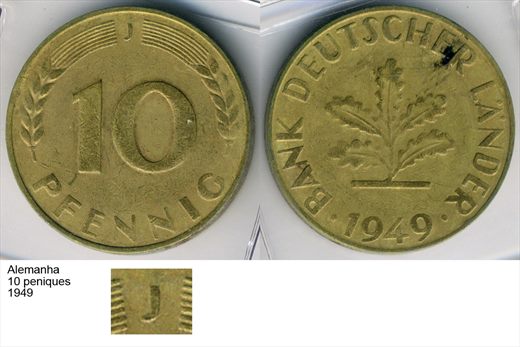 Alemanha - Pfennig 10 - 1949 J - G6 A1 H02 L3C6