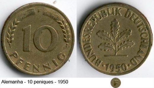 Alemanha - Pfennig 10 - 1950 F