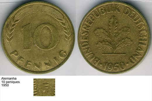 Alemanha - Pfennig 10 - 1950 F - G6 A1 H02 L4C2
