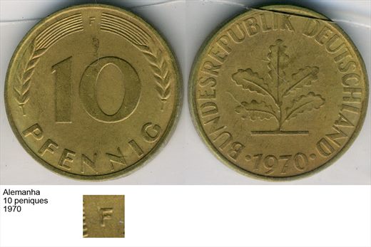 Alemanha - Pfennig 10 - 1970 F - G6 A1 H02 L4C6