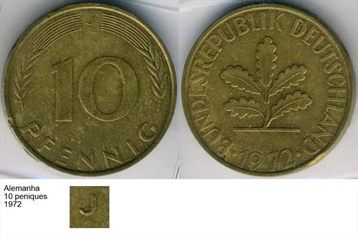 Alemanha - Pfennig 10 - 1972 J - G6 A1 H02 L5C2