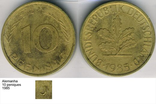 Alemanha - Pfennig 10 - 1985 J - G6 A1 H02 L5C6