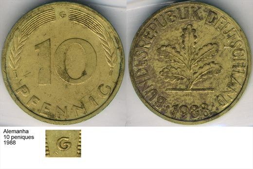 Alemanha - Pfennig 10 - 1988 G - G6 A1 H02 L6C3