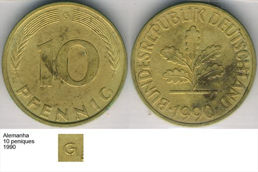 Alemanha - Pfennig 10 - 1990 G- G6 A1 H02 L6C4