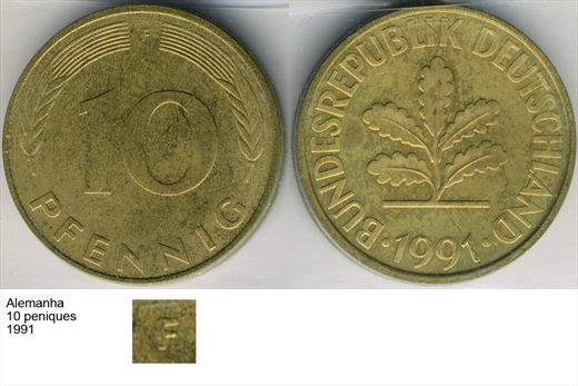 Alemanha - Pfennig 10 - 1991 F - G6 A1 H02 L6C6