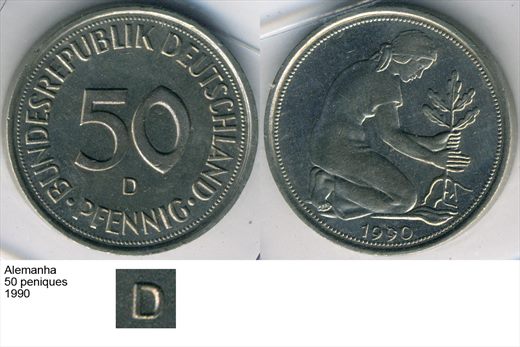 Alemanha - Pfennig 50 - 1990 D - G6 A1 H03 L2C1