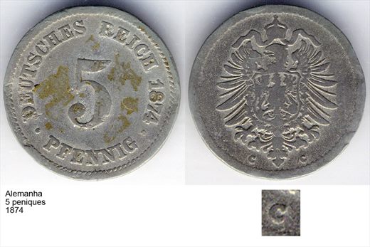 Alemanha - Pfennig 5 - 1874 CC - G6 A1 H01