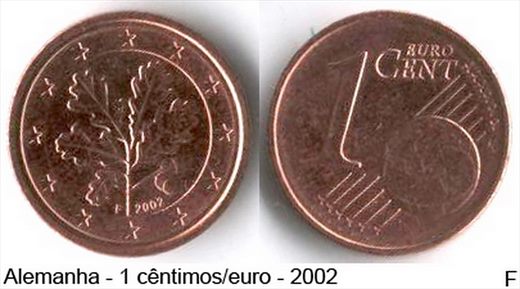 Alemanha - Euro Cent 1 - 2002 F