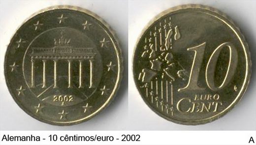 Alemanha - Euro Cent 10 - 2002 A