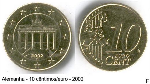 Alemanha - Euro Cent 10 - 2002 F