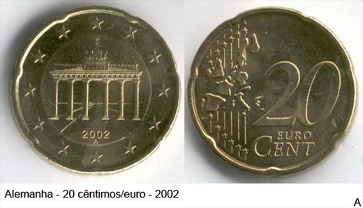 Alemanha - Euro Cent 20 - 2002 A