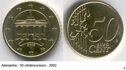 Alemanha - Euro Cent 50 - 2002 J