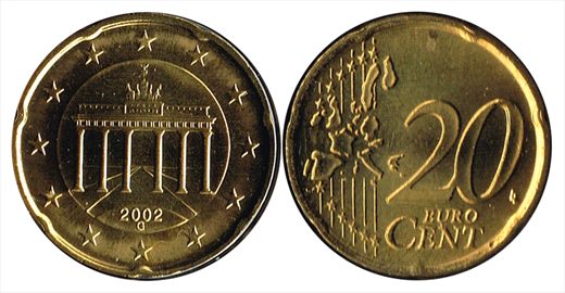 Alemanha - Euro cent 20 - 2002 G