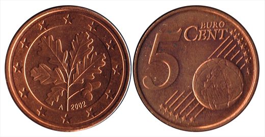 Alemanha - Euro cent 5 - 2002 A