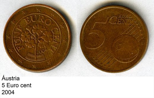 Austria - Euro Cent 5 - 2004