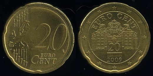 Austria - Euro Cent 20 - 2009