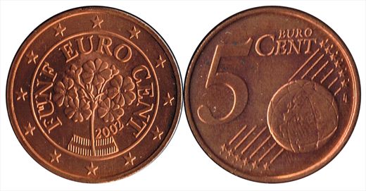 Austria - Euro Cent 5 - 2002