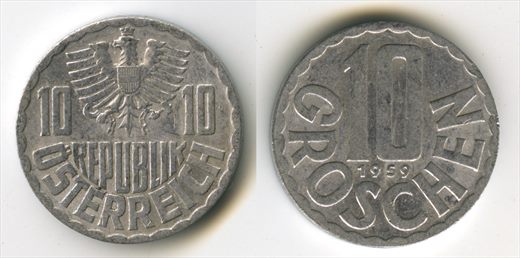 Austria - Groschen 10 - 1959