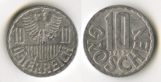 Austria - Groschen 10 - 1963