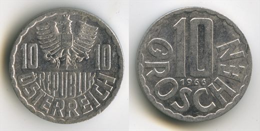 Austria - Groschen 10 - 1966