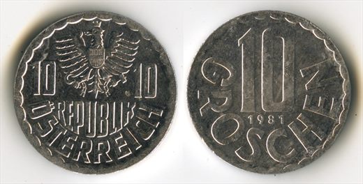 Austria - Groschen 10 - 1981
