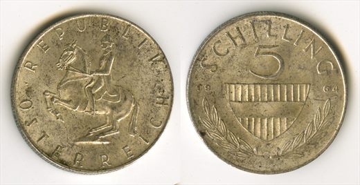 Austria - Schilling 5 - 1964