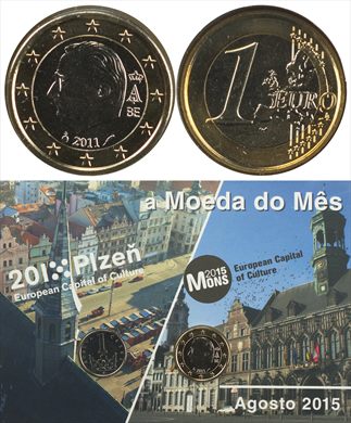 Belgica - Euro 1 - 2011 Moeda do Mes Agosto 2015)